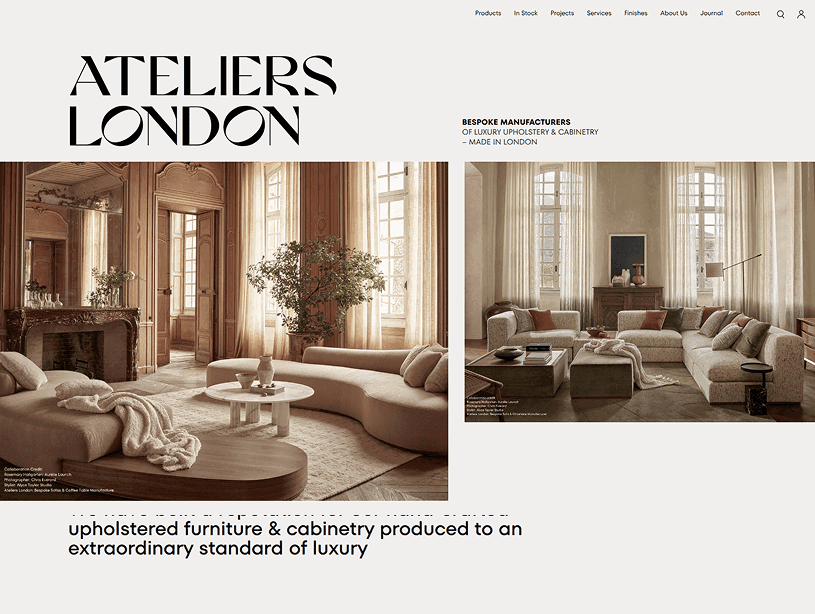 Ateliers London Furniture Web development